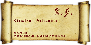 Kindler Julianna névjegykártya